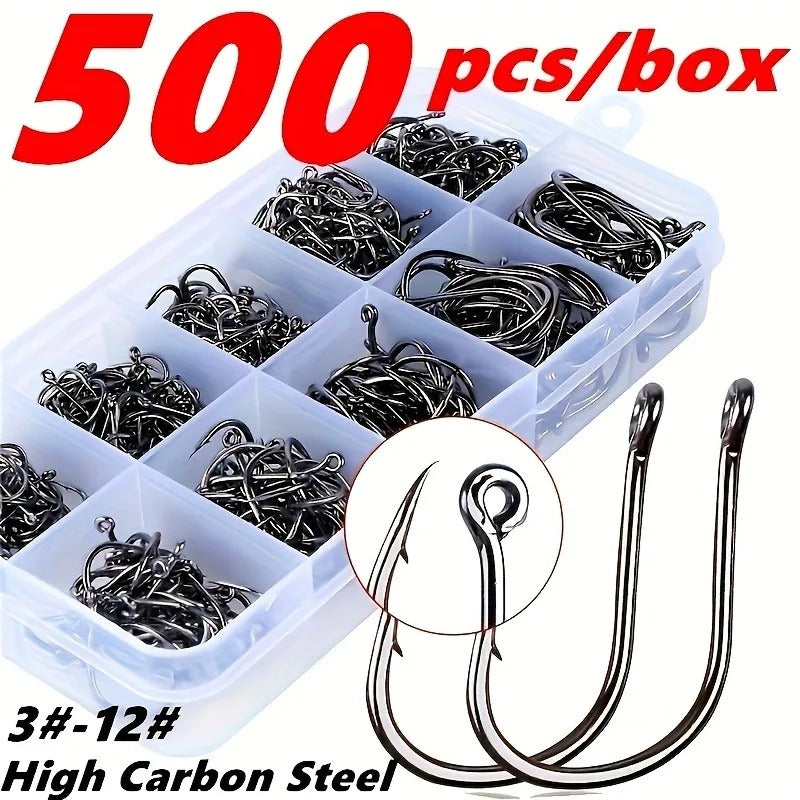 500pcs Silver Circle Fishhooks