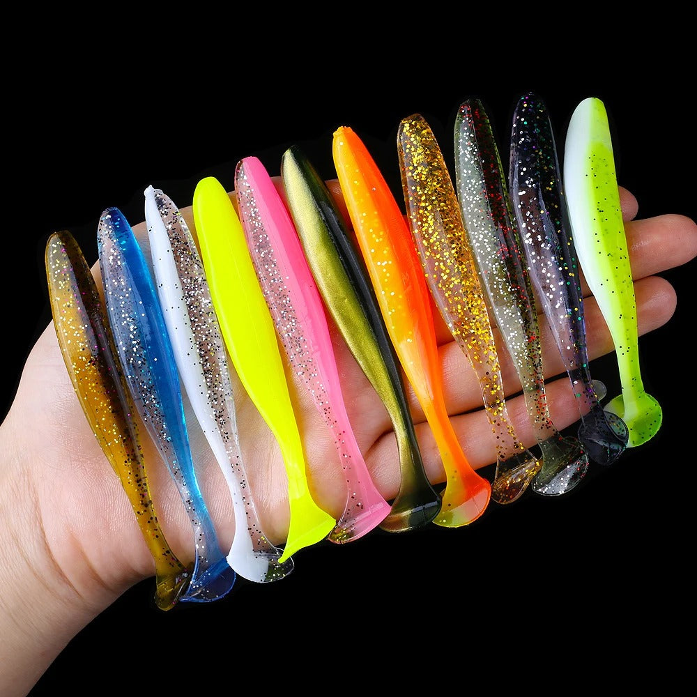 30pcs T Tail 70mm Shad Worm Soft Bait