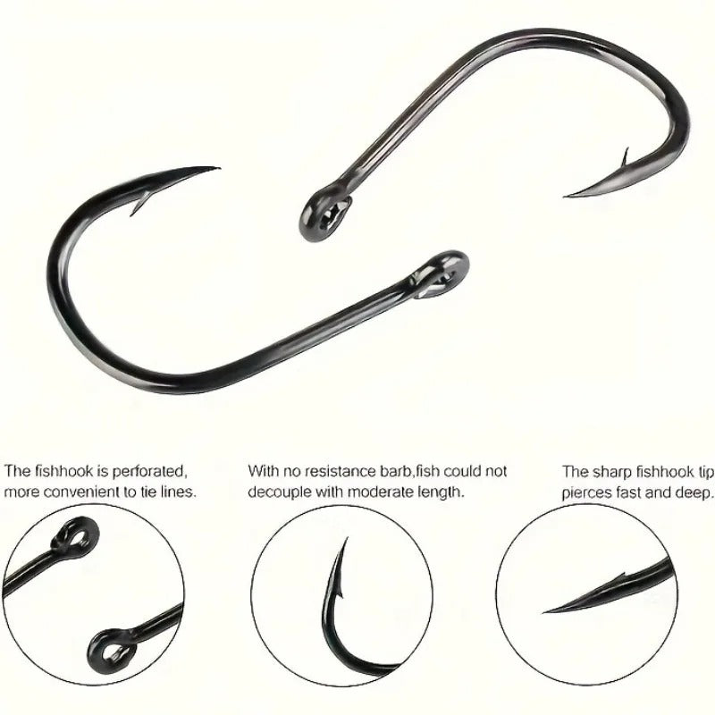 500pcs Silver Circle Fishhooks