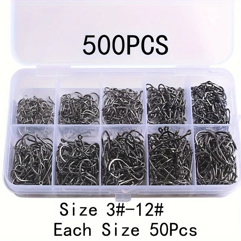 500pcs Silver Circle Fishhooks
