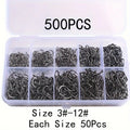 500pcs Silver Circle Fishhooks